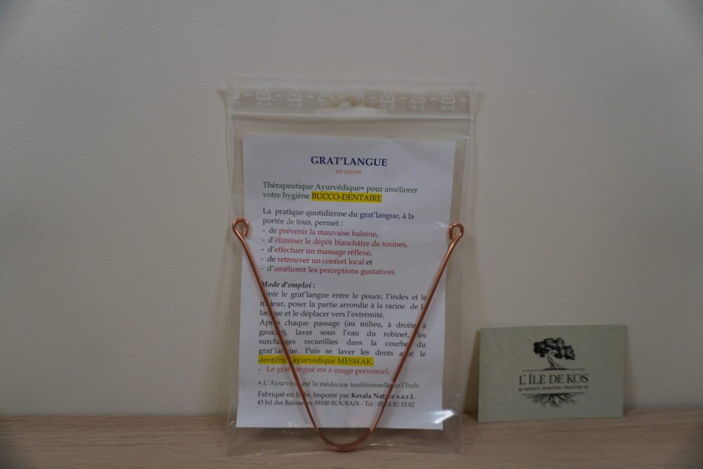 Gratte-langue ayurvédique inox – Hygiène buccale naturelle | Kerala Ayurveda